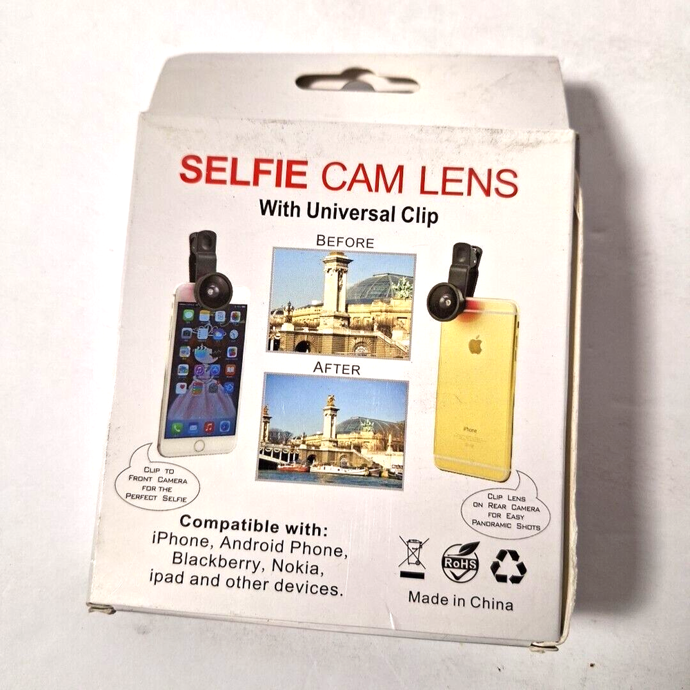 Selfie Cam Removable Wide Angle Lens Kit Universal Clip iPhone Android iPad