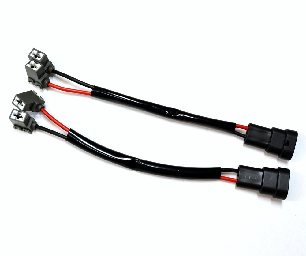 Conversion Wire 9005 HB3 to H1 Two Harness Bulb DRL Daytime Bulb Socket Adapter