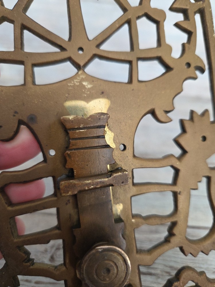 Vintage Ornate Solid Brass Surface Bolt Door Latch Lock Missing Catch