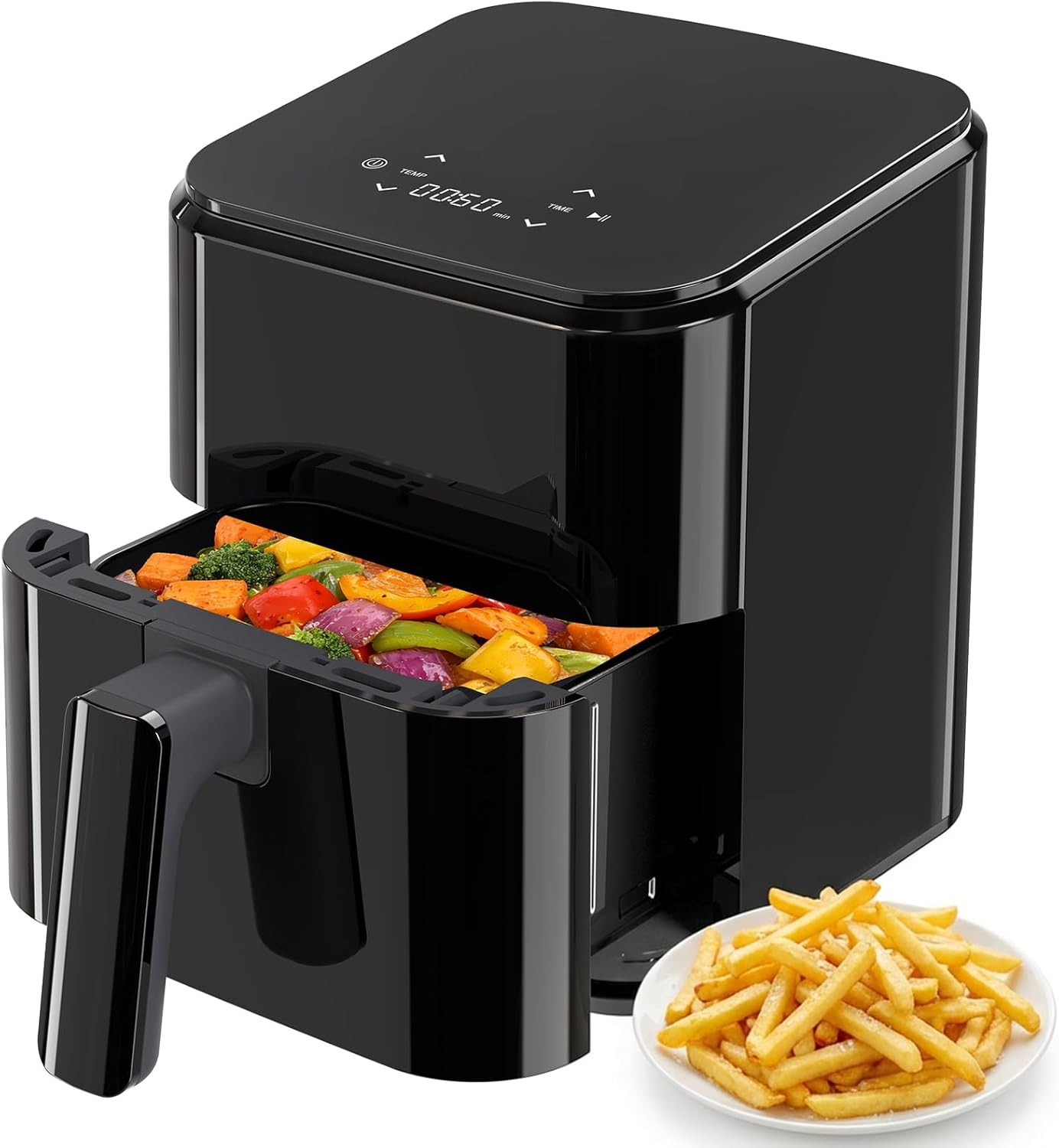 JHK 3QT Small Air Fryer w/Digital Touch Panel,Overheat Protection,Auto Shut-off