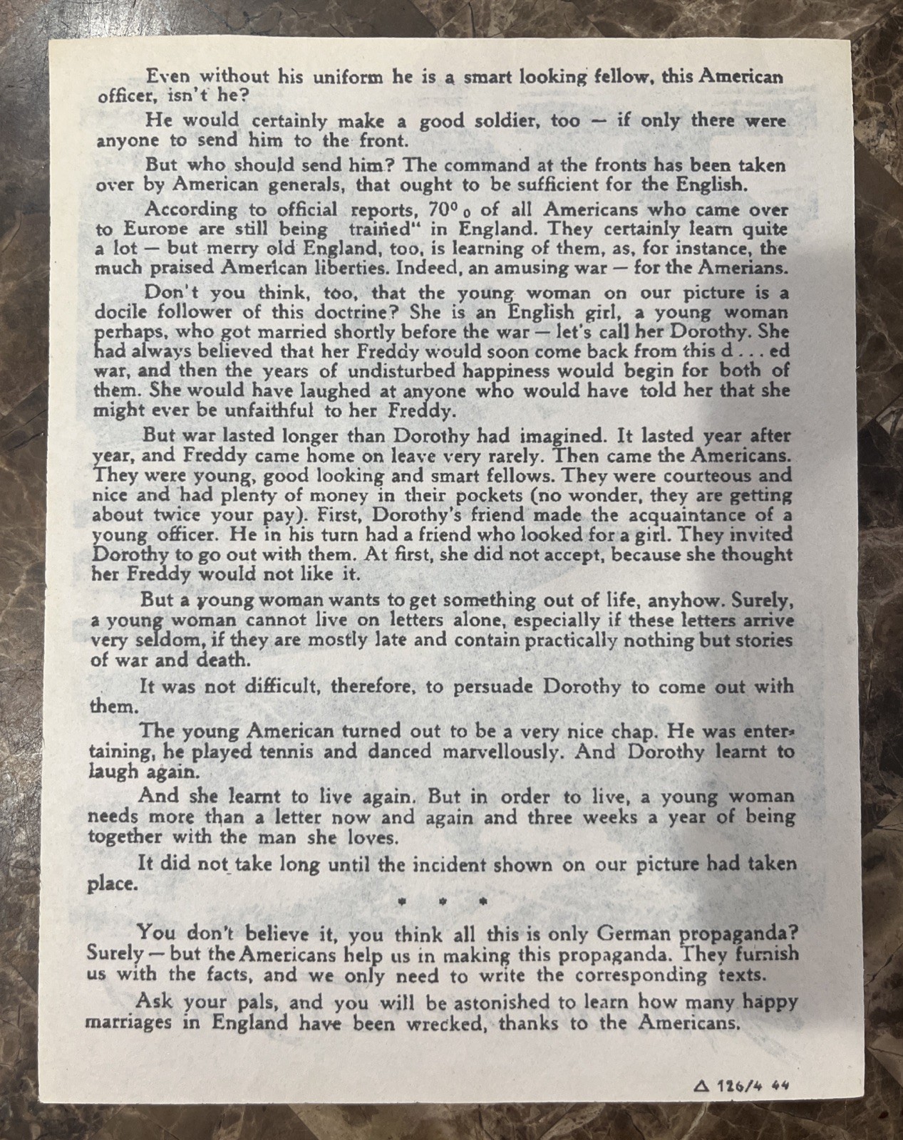 1944 WWII German Propaganda Leaflet “Shadow Over England” V-1 Rocket