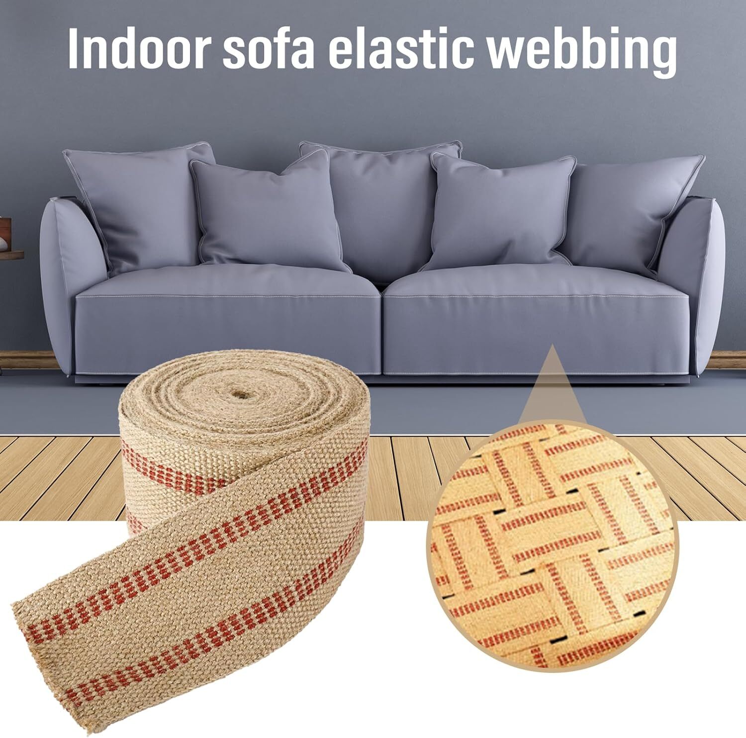 3.5"x10Yd Upholstery Jute Webbing Thickened Jute Chair Webbing Furniture Webbing