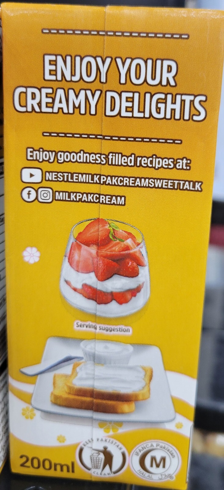 Nestle Milk Pak Dairy Cream 200ml (Pack Of 6) Expiry July 2026