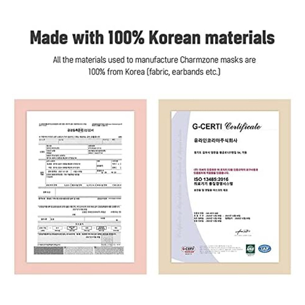 【 25 Pack 】 CHARMZONE Tone Up Fit Premium Protective Fashion Mask, Made in Korea