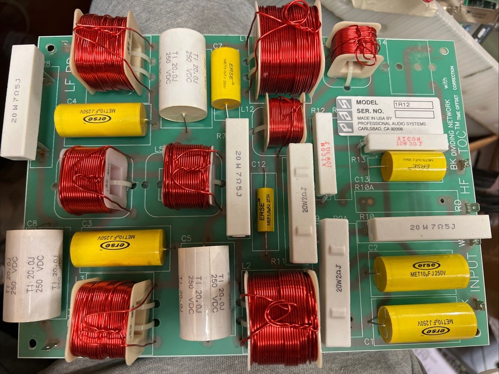 Professional Audio Systems PAS 1R12 Speaker Crossover BK Dividing Network TOC