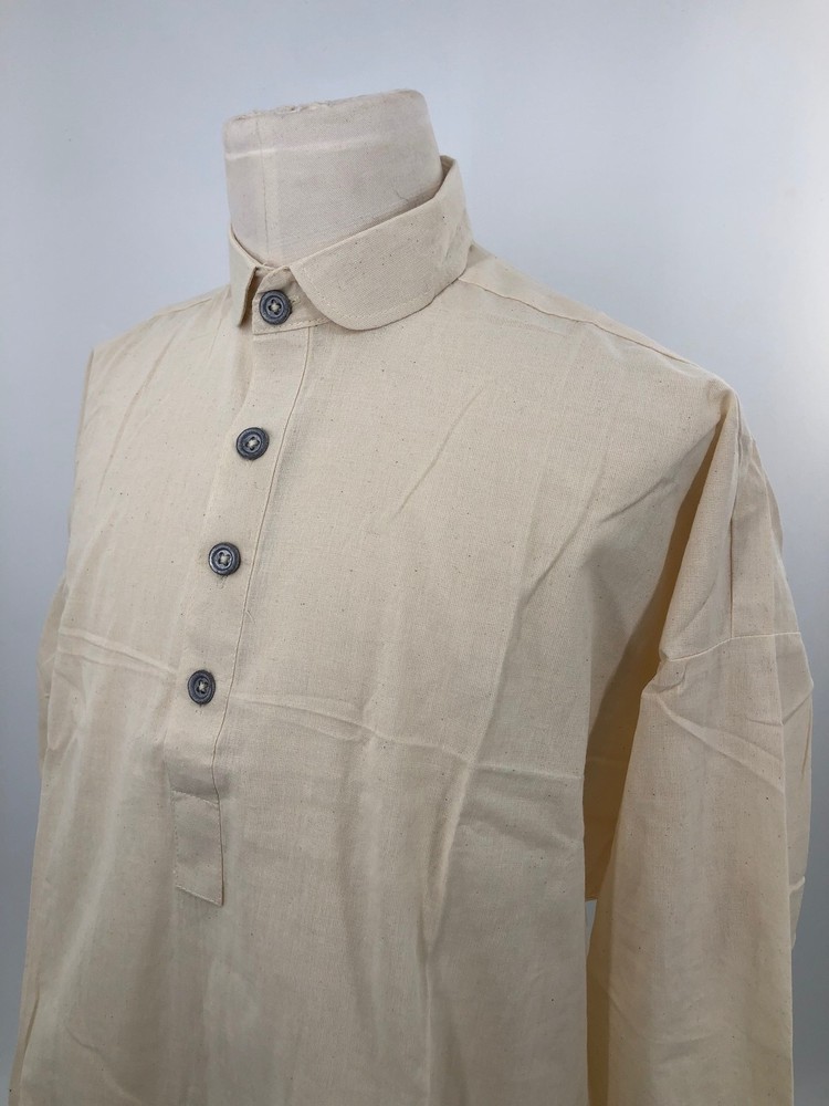 Natural Osnaburg Cotton Shirt - Reenactment Size Small