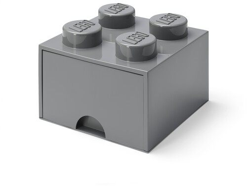 LEGO Stackable Storage Brick with 1 Drawer and 4 Knobs, Dark Grey [New Toy] Gr