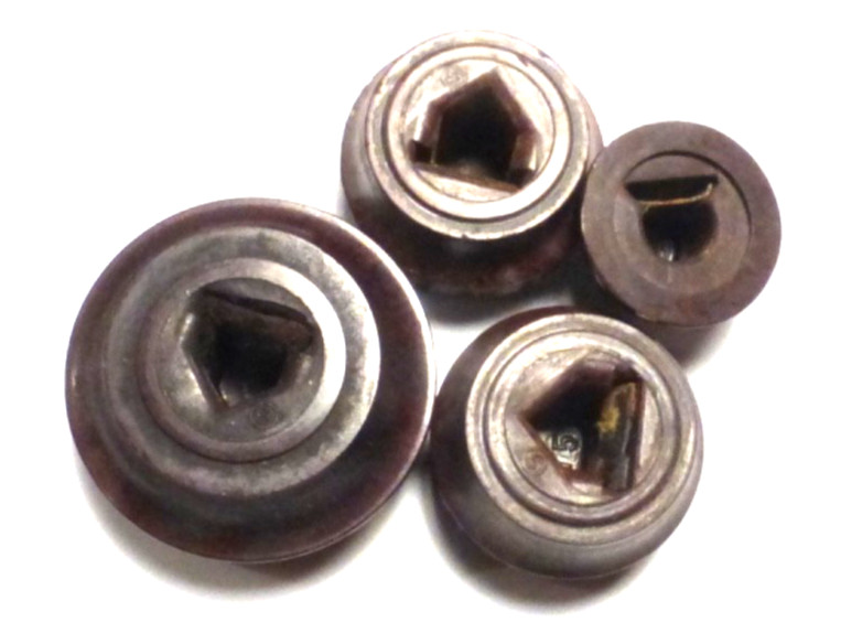 vintage PHILCO 90 CATHEDRAL: 3 ROSETTE BAKELITE PUSH-ON KNOBS & 1 SMALL KNOB