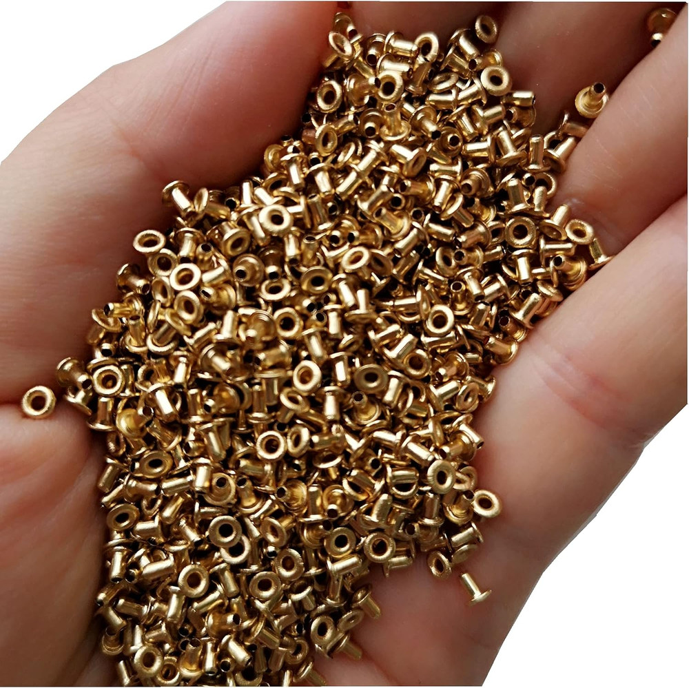 Solid Brass Grommets Tiny Grommets Eyelets Self Backing for Bead Cores, Clothes,