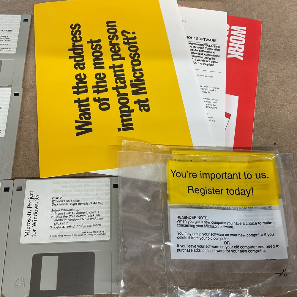 Microsoft Project For Windows 95 / NT DOS 3.5” Disks Vintage Computing