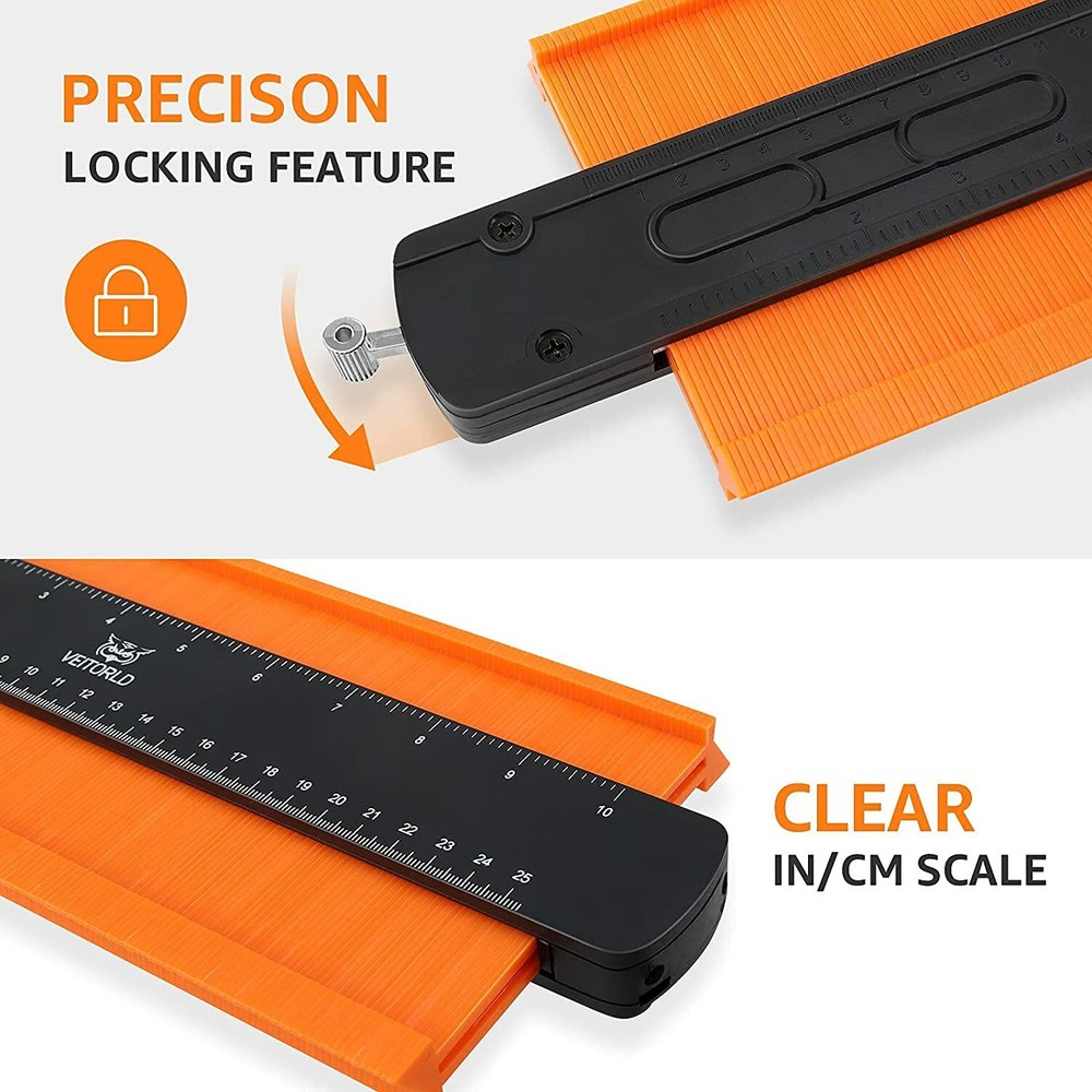 Contour Gauge Profile Tool Shape Duplicator with Lock Flooring Tools Woodwork