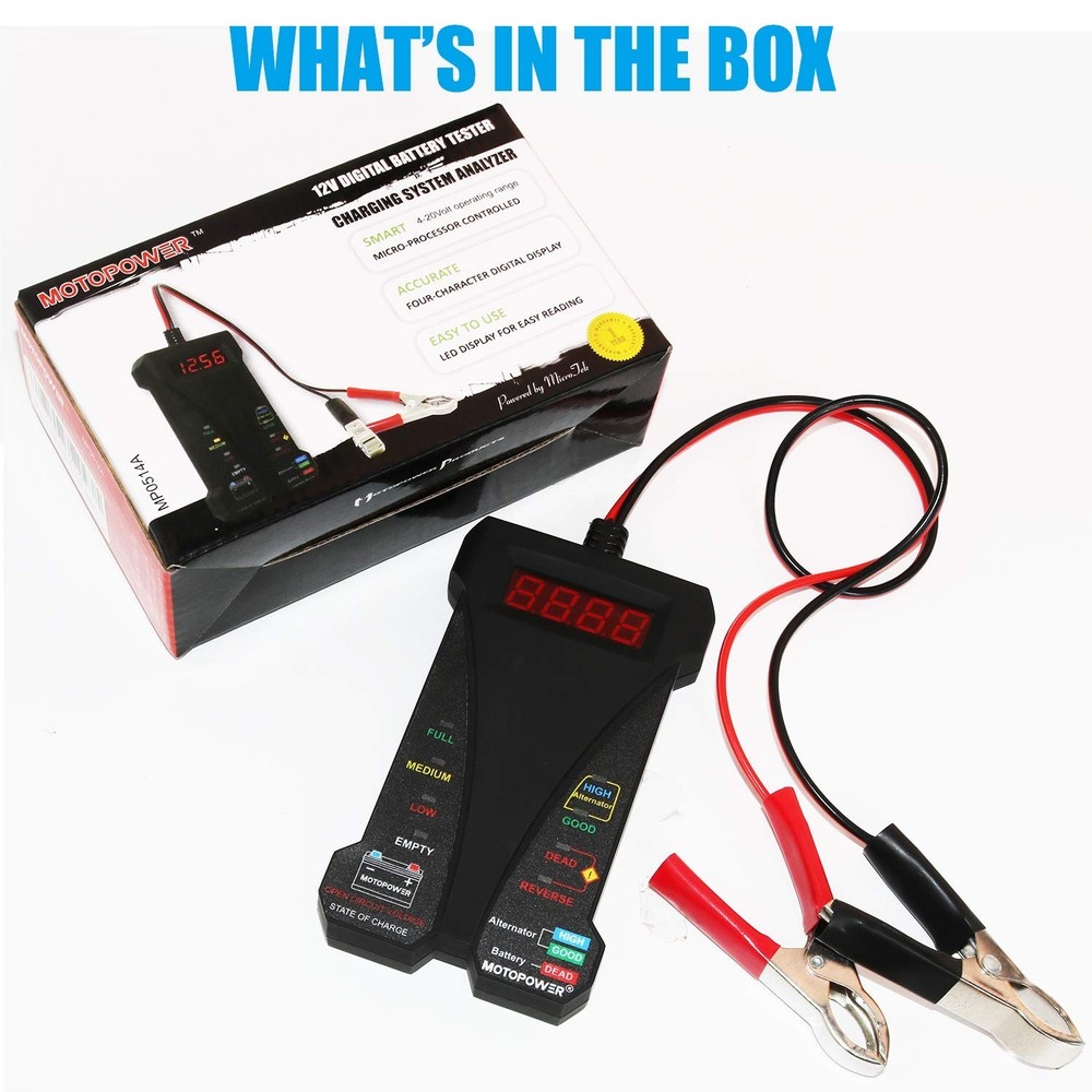 Precision 12V Battery Tester with Reverse Protection & Accurate LCD Display