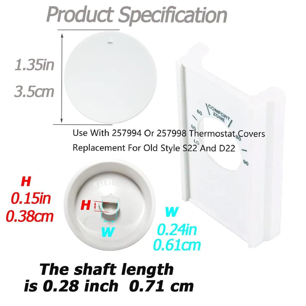 Thermostat Knob Replacement for Single or Double Pole