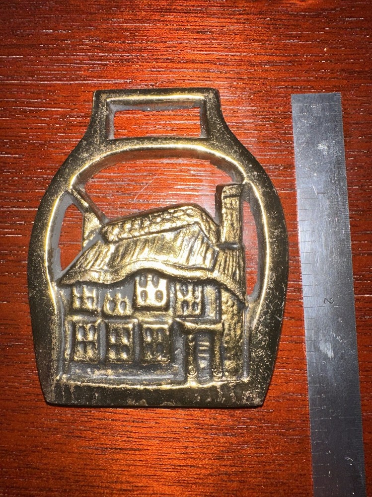 Vintage Solid Brass House Medallion, Bottle Opener
