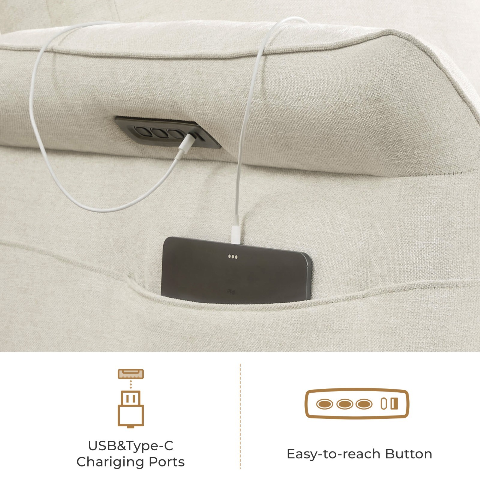 CHITA Power Recliner Chair, Triple-Motor Swivel Glider,GREENGARD Gold Certified