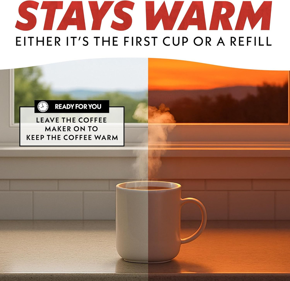 12 Cup Coffee Maker One-Touch Brew Pause & Serve Keep Warm Easy-Clean Design