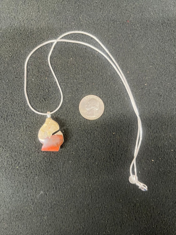 Pudding Stone Pendant Michigan shape