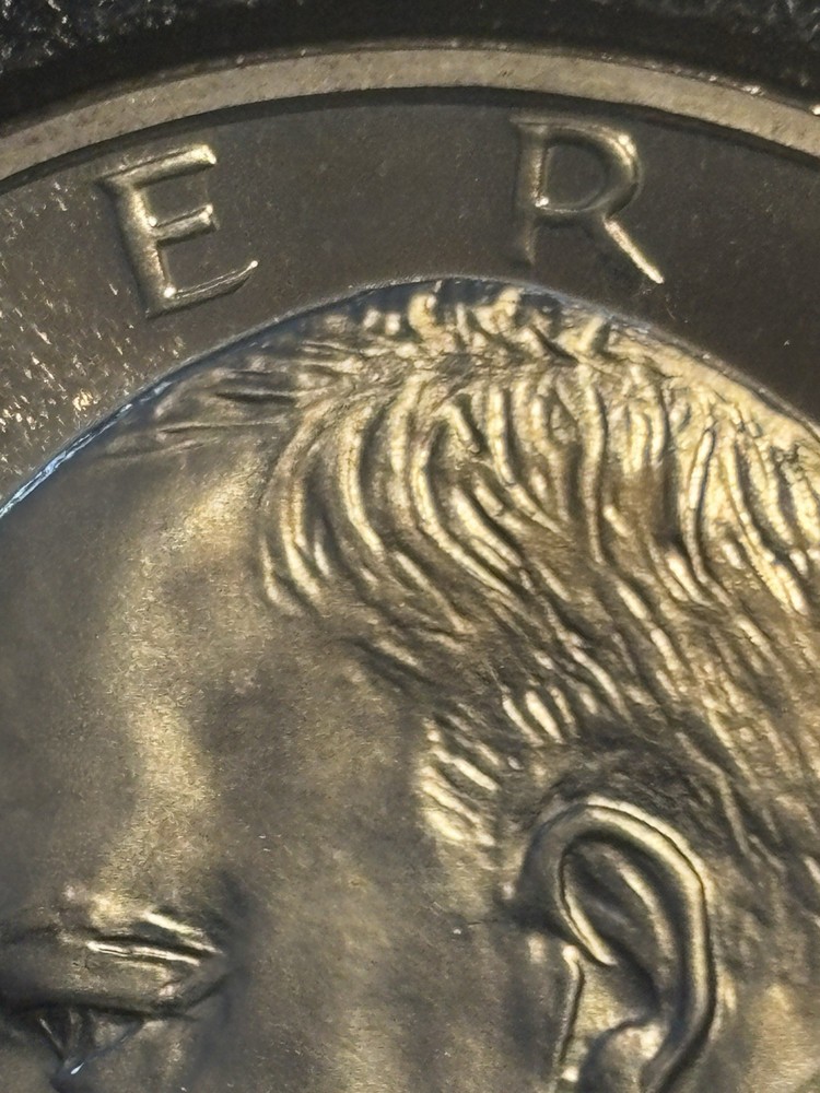 1971-S “Brown Ike” Eisenhower Silver DCAM Proof Dollar; Peg Leg Mint Error