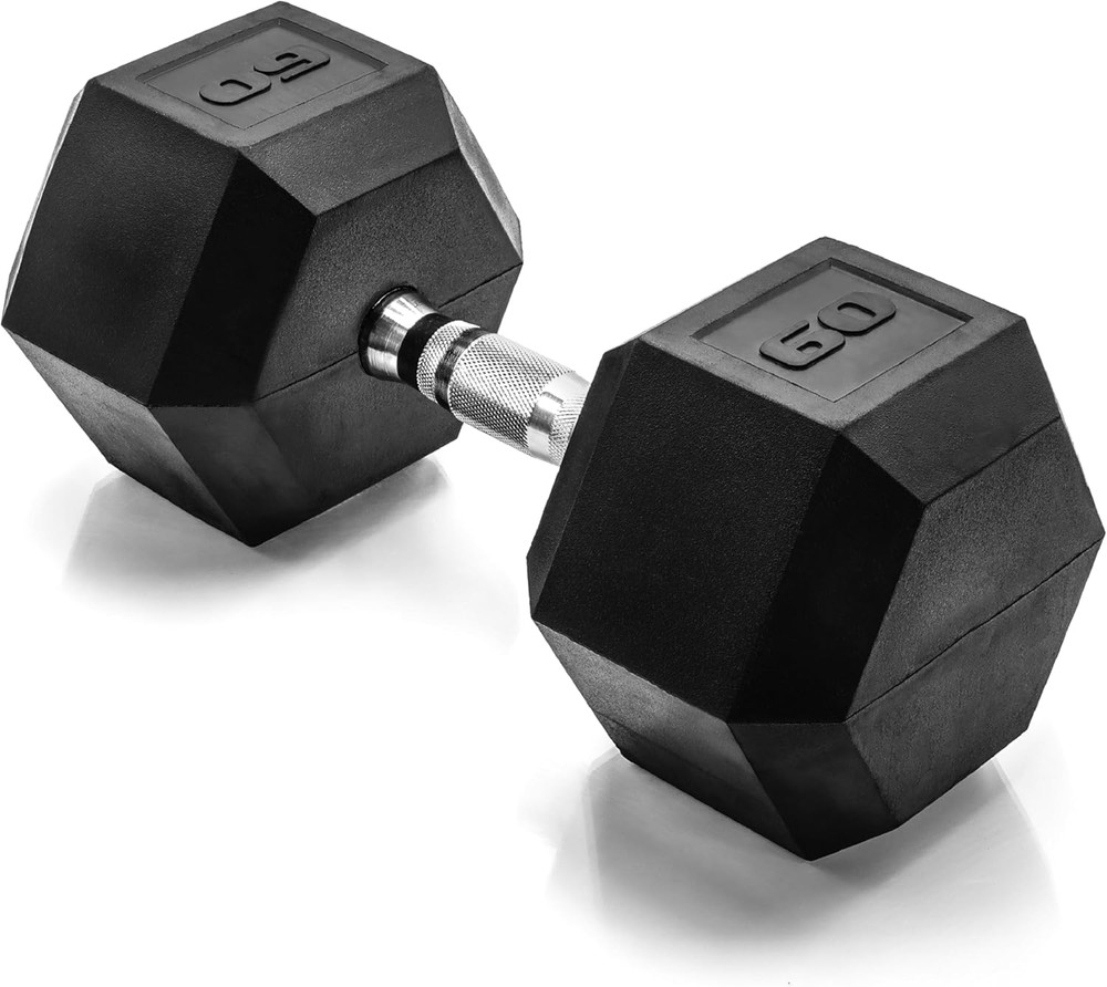 Coated Hex Dumbbell Weight - Single | 10-120 Lbs | Multiple Options