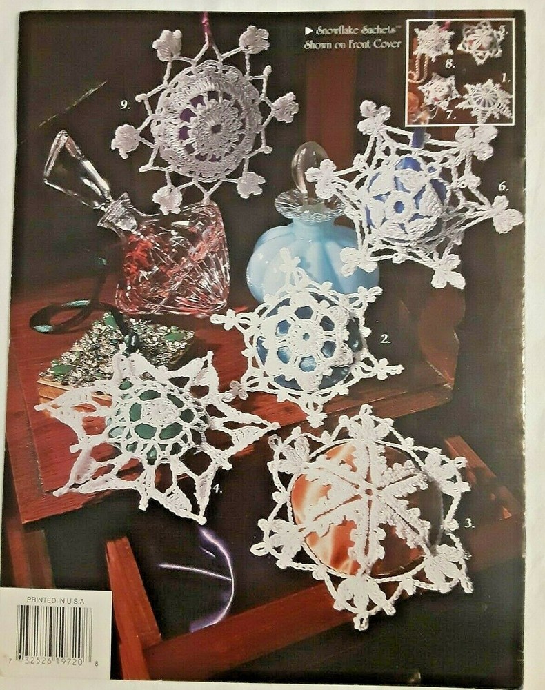 Annie’s Attic Crochet Winter Snowflake Sachets Sewing Project Pattern Leaflet H