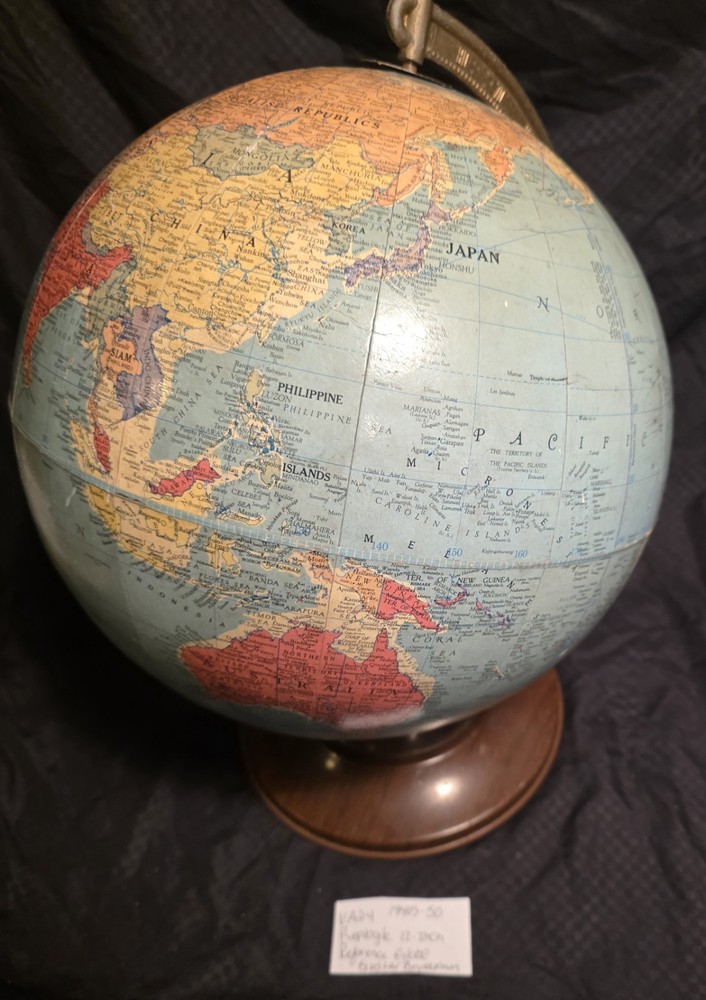 Replogle 12" Reference Globe 1940s-1950 Gustav Bruekmann