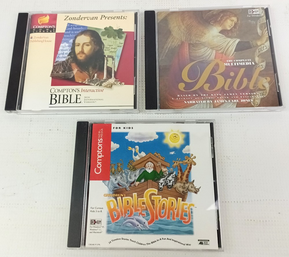 Comptons Bible Collection 3 CD-ROMs Windows Interactive Bible Multimedia Stories