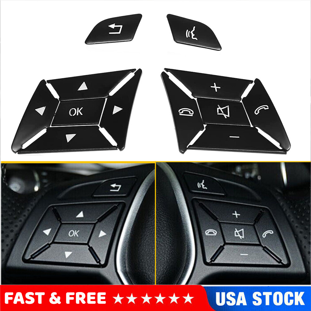 For Mercedes Benz E300 E350 E400 2012-2016 Black Steering Wheel Button Trim