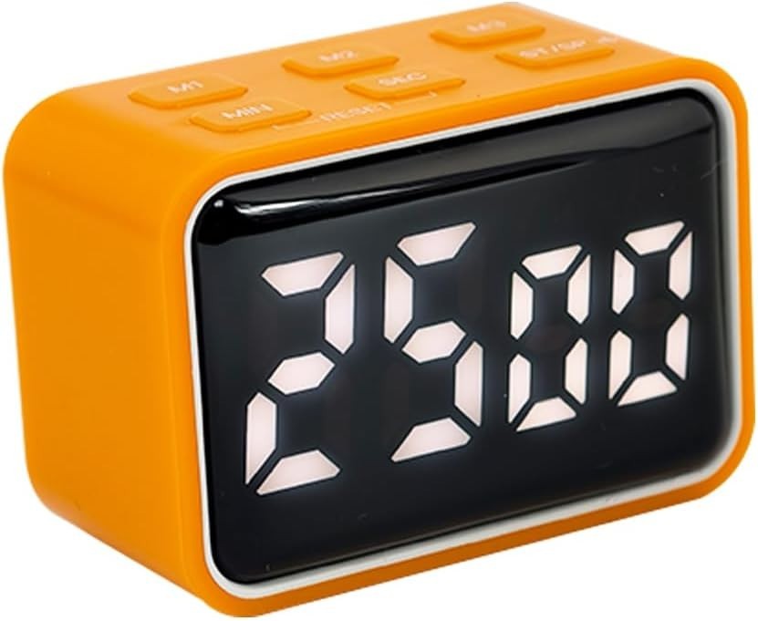 Digital Mini LED Timer, Rechargeable LED Countdown/Up Timer, 3 Pre-set Orange
