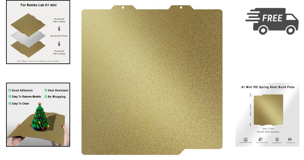 PEI Build Plate for 3D Printer PEI Flexible Sheet for Bambu Lab A1 Mini