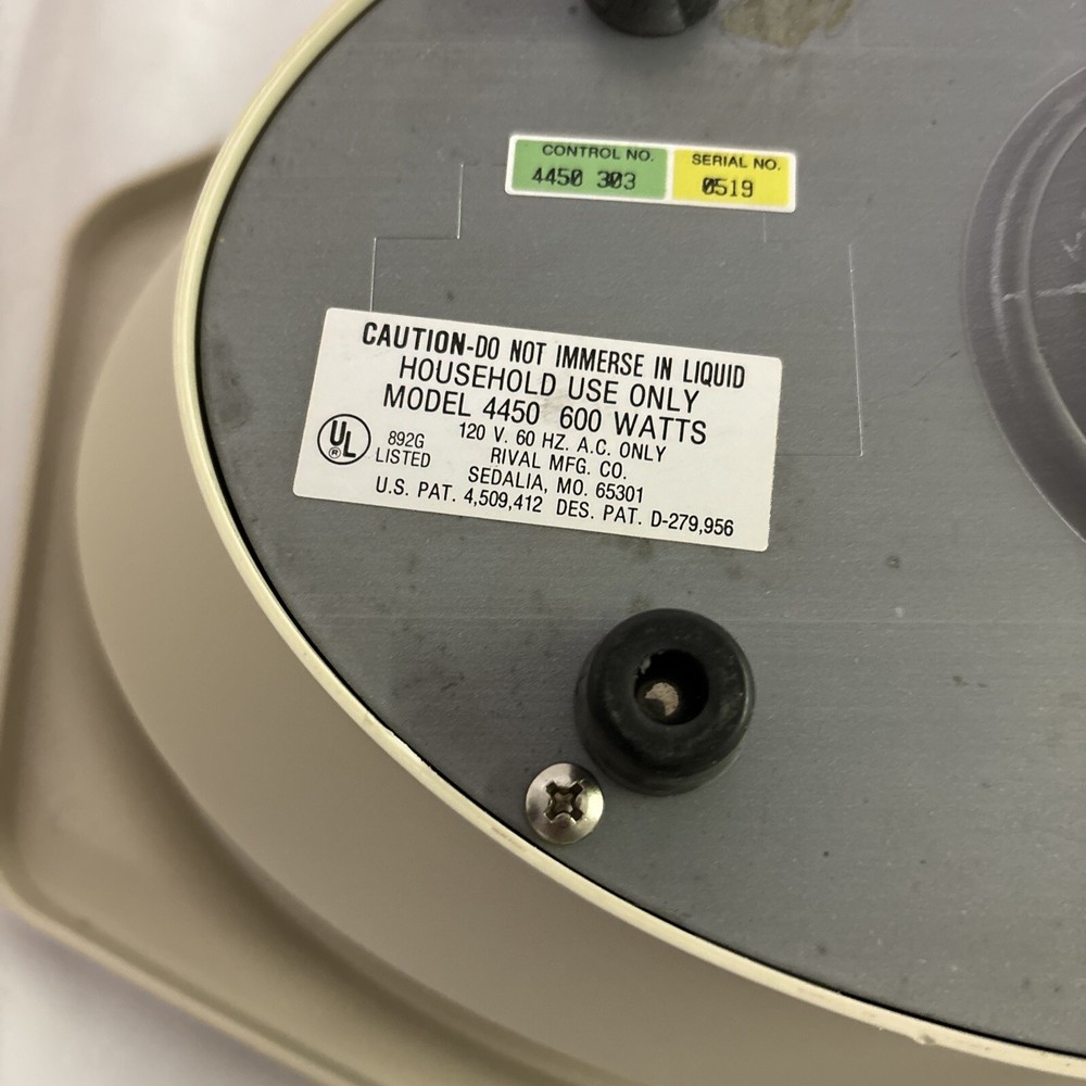 Rival Automatic Vegetable Food Steamer Rice Cooker 4450 Replacement Part Base