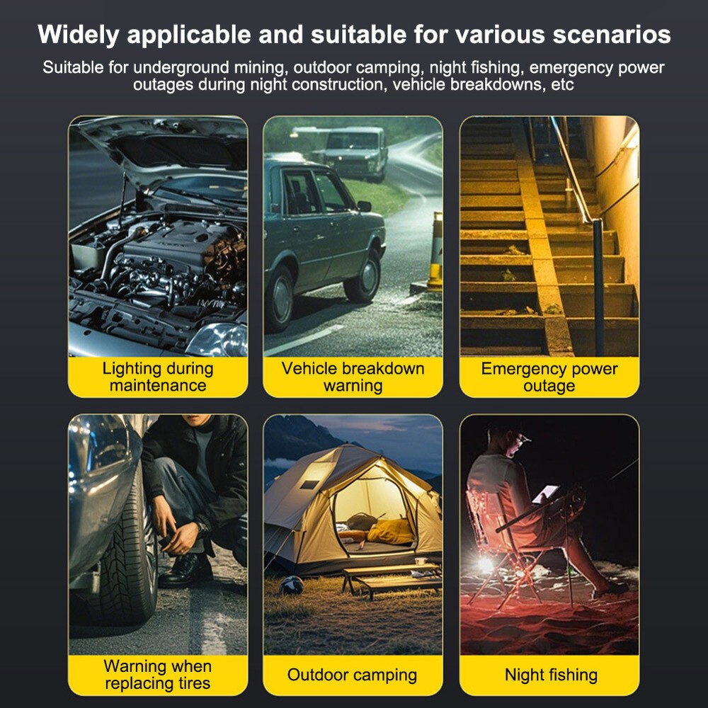 Foldable Car Emergency Triangle Warning Light Multi-Function LED Light Solar US