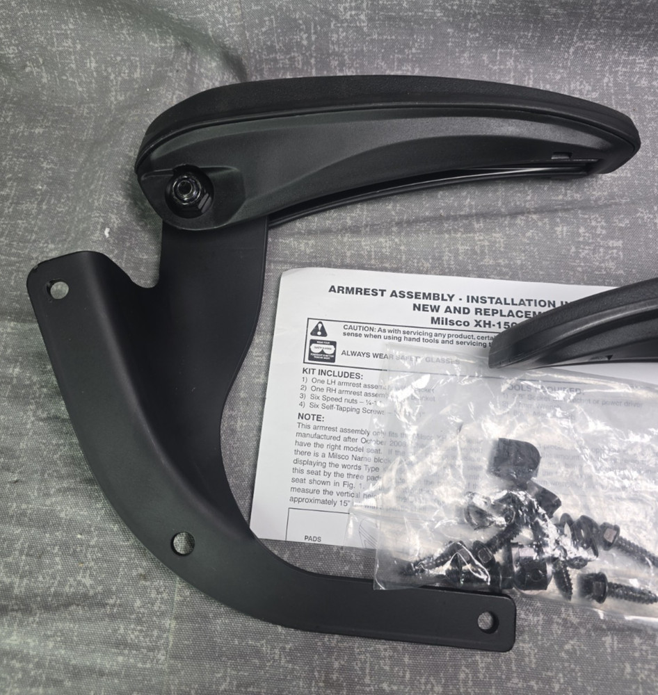 Armrest kit for Milsco XH 150 Seat