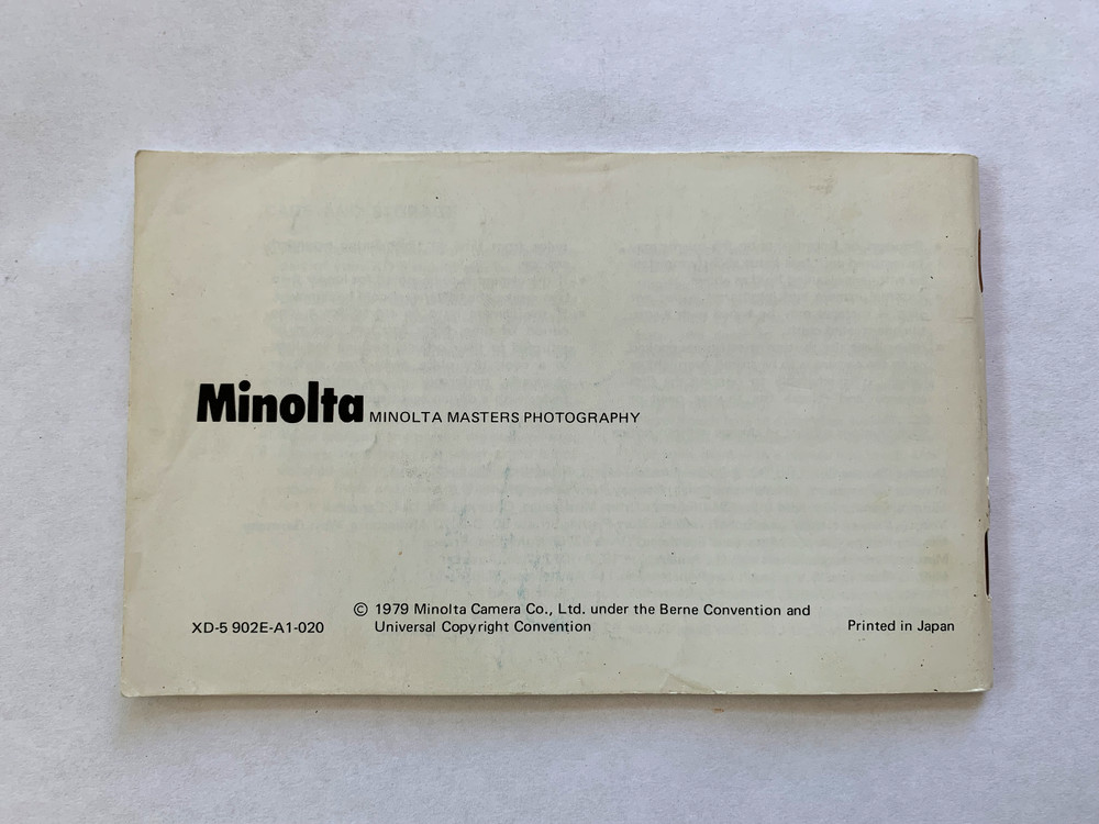 Minolta XD-5 Camera Owner's Manual