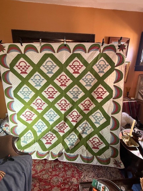 Glorious 19Th Century Basket Quilt
