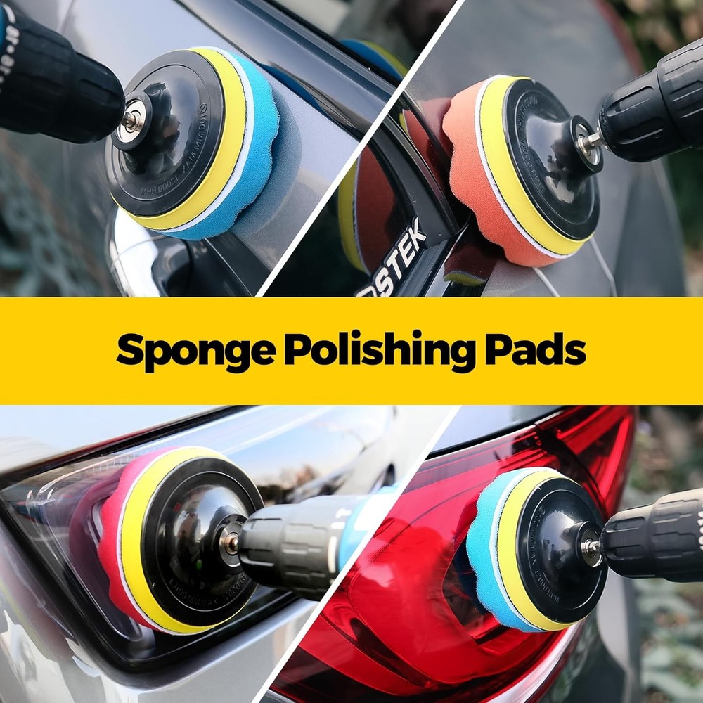 30Pack Drill Brush Attachments Set, Scrubber Pads & Sponge, with long Attachment
