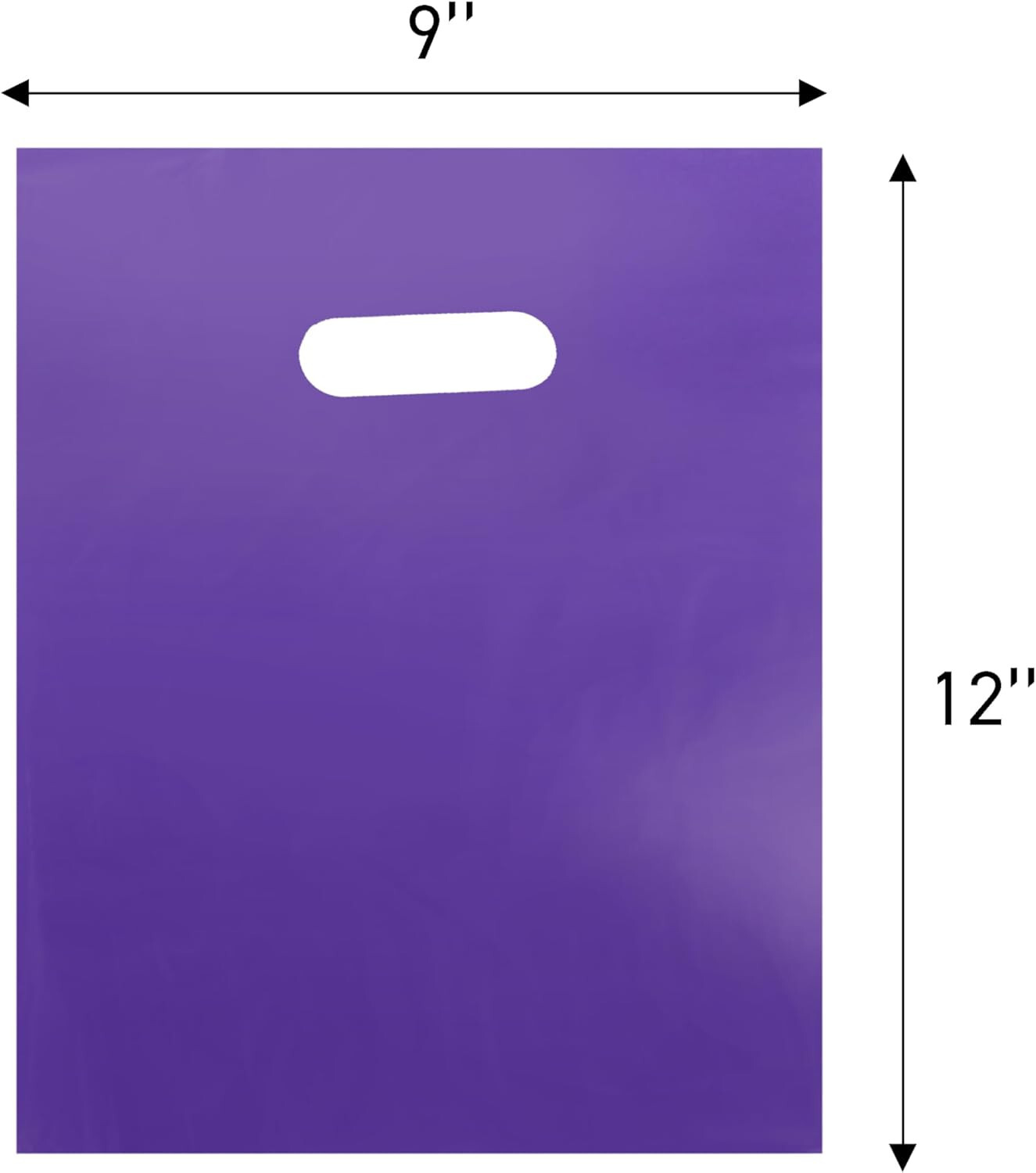 Plastic Bags 1000 Purple Shopping Merchandise Die Cut Handles 9 x 12 Lightweight