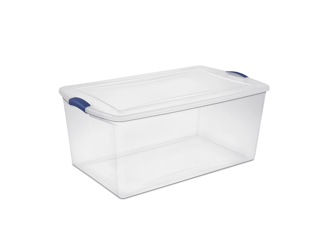 Sterilite 105 Quart Extra-Large Latching Storage Bin, Clear Plastic Storage Cont