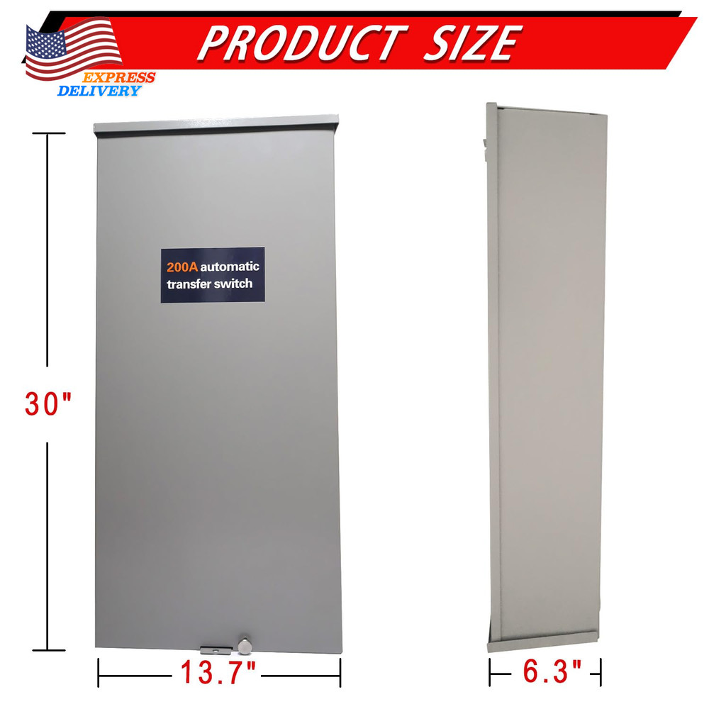 200 Amp Single Phase Generator Automatic Transfer Switch W/Power Management