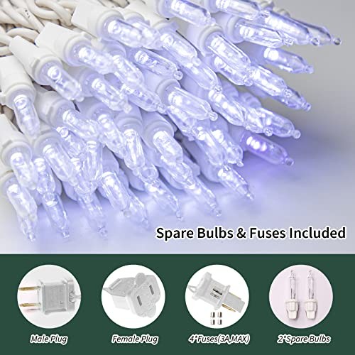 100 Mini LED Count White -String Lights - 100 Mini LED White Wire Cool White