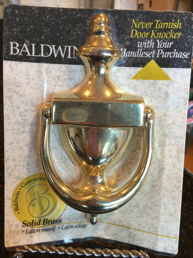 Baldwin Solid Brass Never Tarnish Door Knocker, New in Package