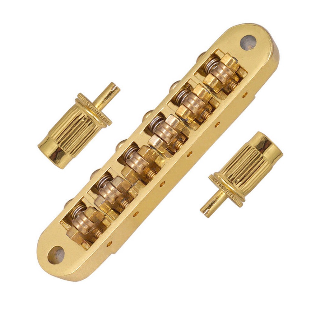 Gold Roller Saddle Bridge Tailpiece Locking Post for Les Paul LP SG Replacement