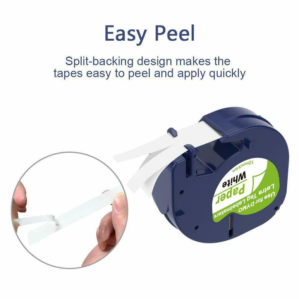 DymoLT 91330 Letratag Refills Compatible with Dymo Label Maker Tape 12mm 5 PK