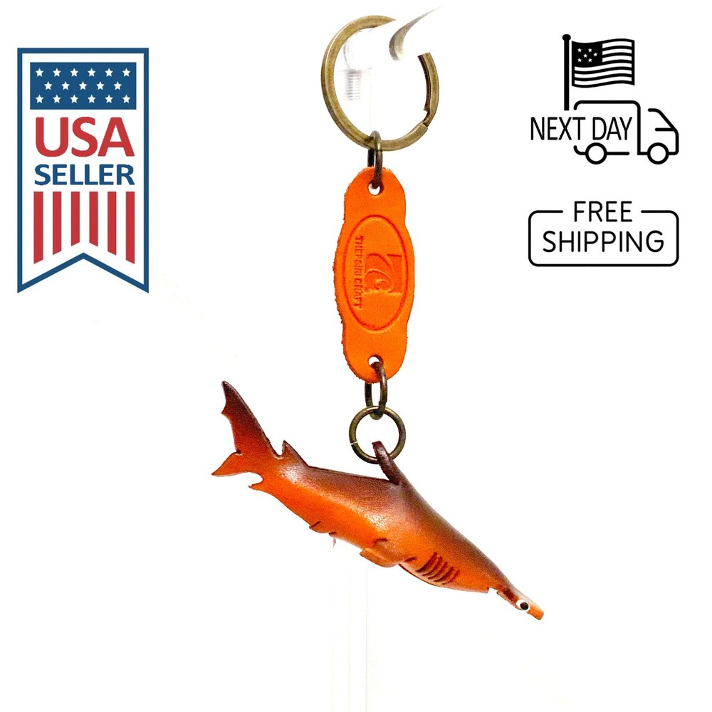 Hammerhead Shark Handmade Leather Keyring