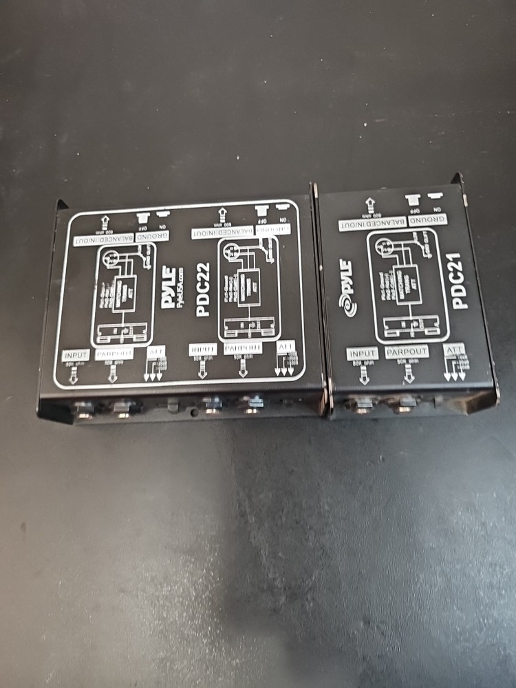 Pyle Pro DI Box Bundle - (1) PDC21 Single & (1) PDC22 Dual Passive DI - UNTESTED