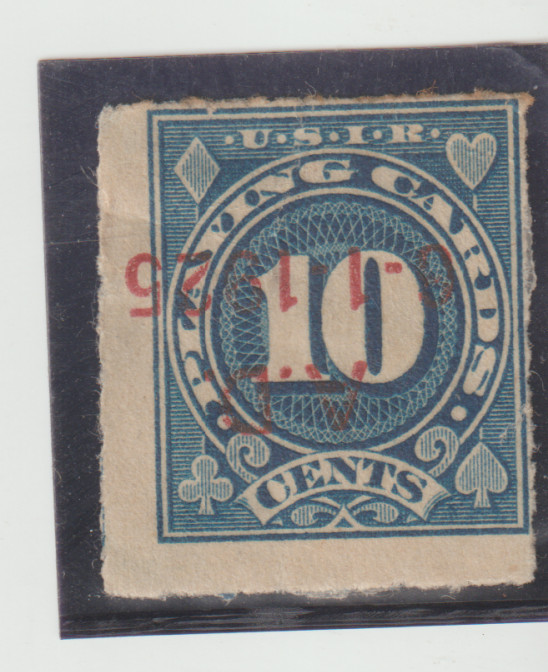 Scott #RF19  Playing Card Stamp Type AD Dated 8-1-1925 Rouletted