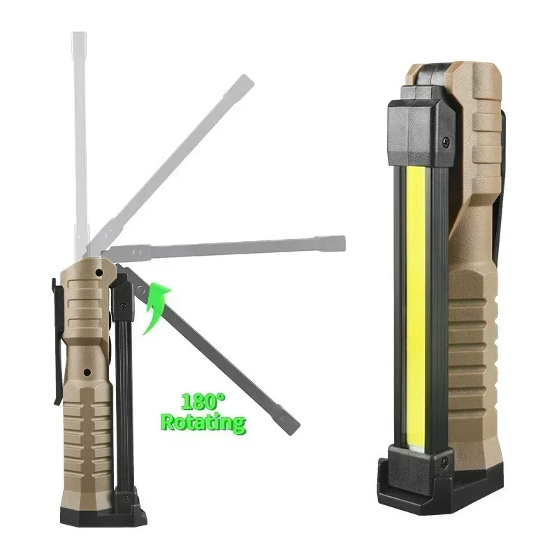 Folding COB XPE LED Work Light Flashlight USB Rechargeable SOS Torch