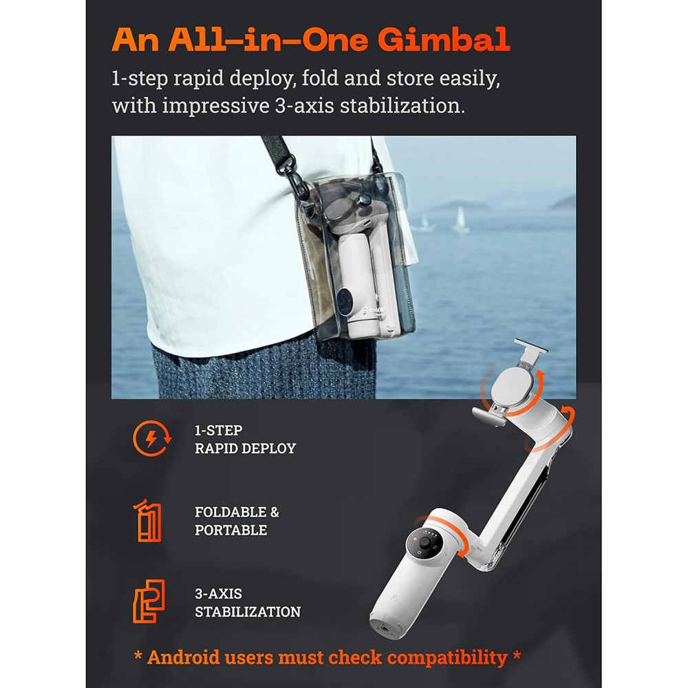 Insta360 Gimbal Stabilizer Creator Kit w/ 3-Axis Stabilization; AI Tracking - Op