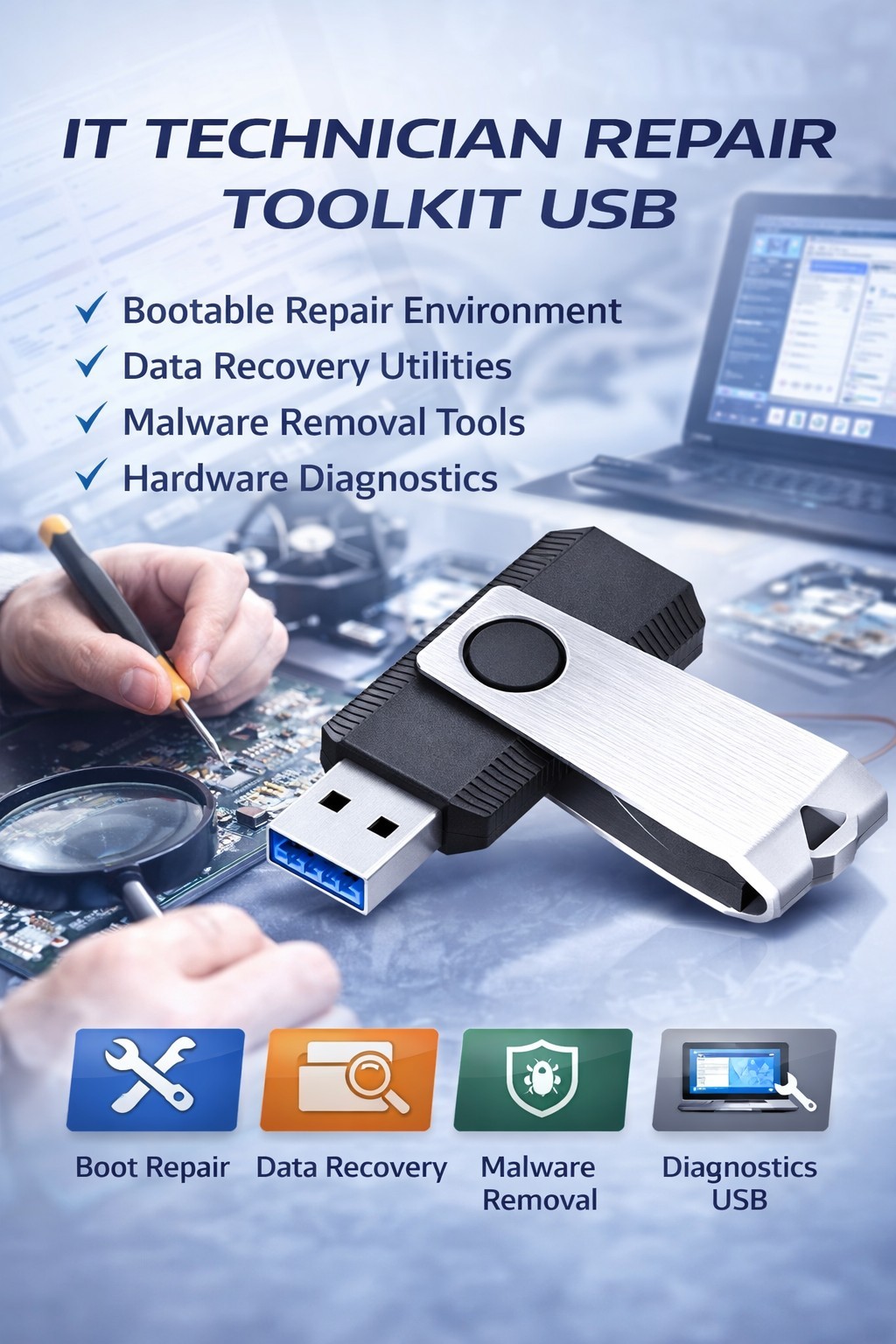 Ultimate Computer Repair Toolkit USB | Bootable Recovery & Diagnostics