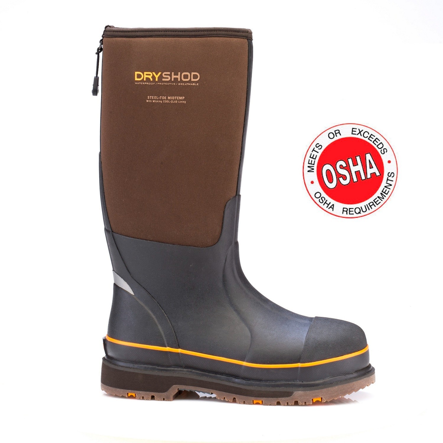 Dryshod Men's Size 7 Steel Toe Rugged Waterproof  Work Safety Boot STT-UH-BR