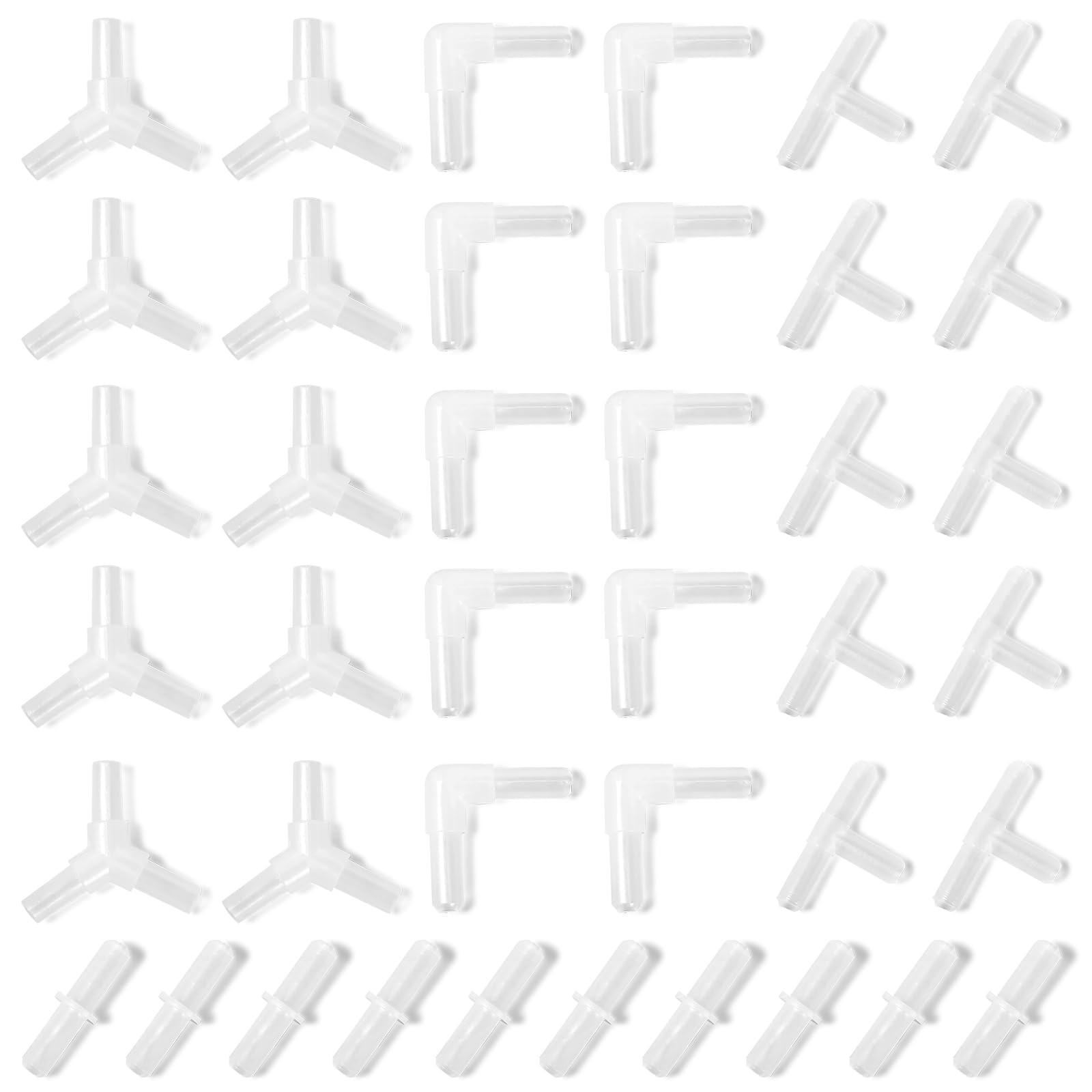 Aquarium Airline Tubing Connector, Fish Tank Air Pump Connector, Plastic, 40Pcs